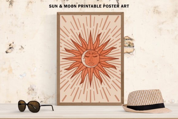 Download Celestial Sun &amp; Moon Printable Art - Moon printable Collection