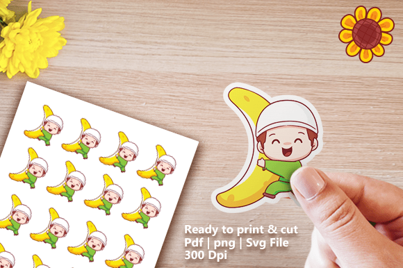 Download Cute Moslem Boy Hugging Moon Printable - Premium Resources