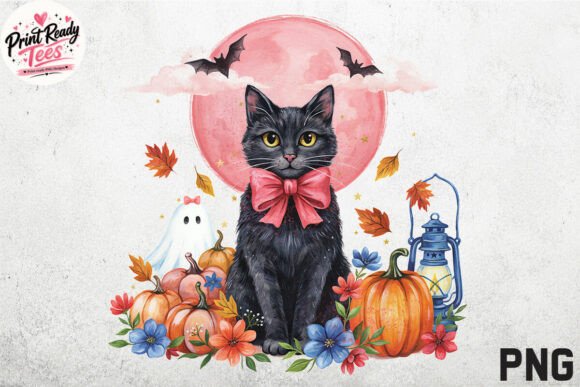 Download Black Cat Pumpkin Moon Halloween PNG - Premium Resources