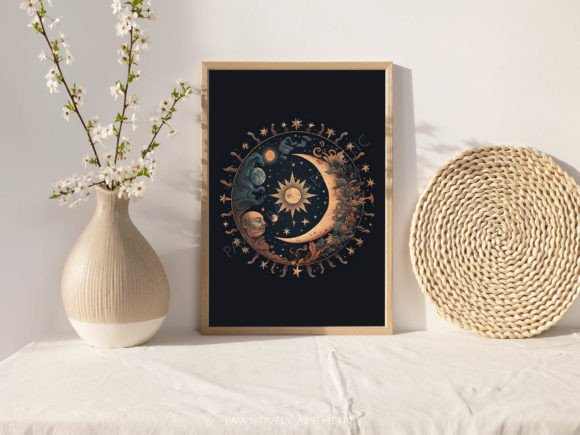 Download Celestial Eerie Moon Printable Wall Art - Moon printable Collection