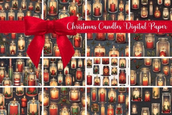 Download Christmas Candles Digital Paper - Premium Bundle