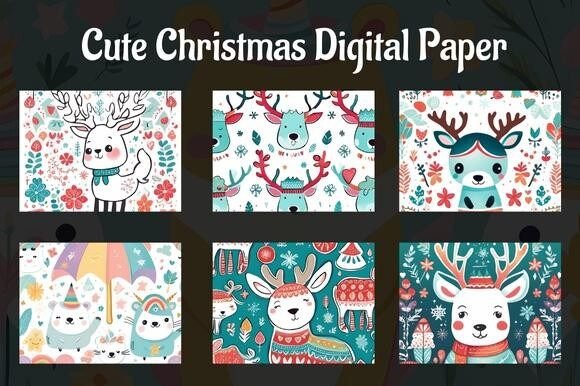 Download Cute Christmas Digital Paper - Cute christmas digital paper Collection