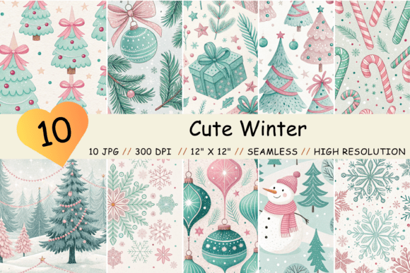 Download Cute Christmas Digital Paper Cute Winter - Cute christmas digital paper Collection