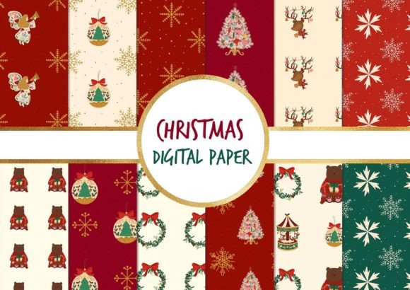 Download Cute Christmas Digital Paper Patterns - Cute christmas digital paper Collection