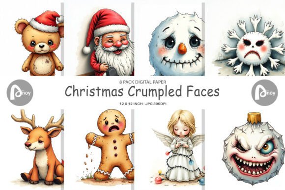 Download Creepy Cute Christmas Digital Paper - Cute christmas digital paper Collection