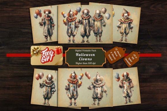Download Printable Halloween Clowns Papers 82 - Printable halloween Collection