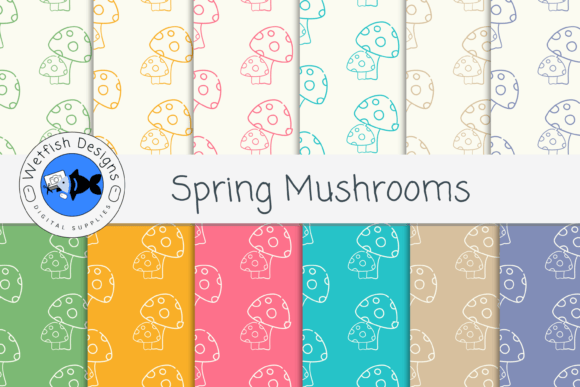 Download Spring Mushroom Digital Paper Pack - Spring Collection