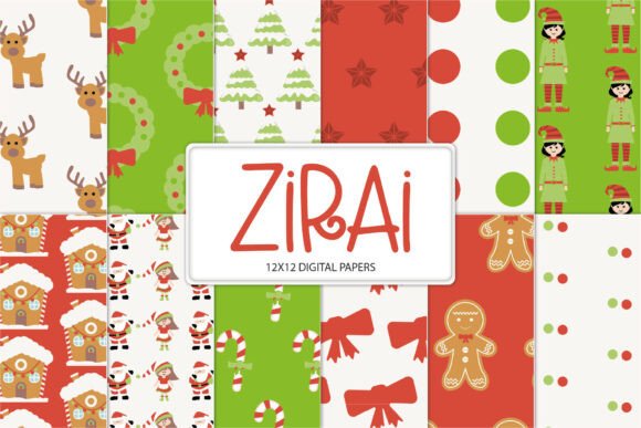 Download Cute Christmas Digital Paper Pack - Cute christmas digital paper Collection