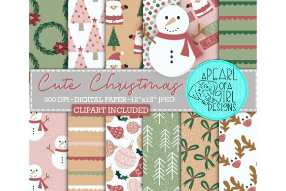 Download Cute Christmas Digital Paper - Cute christmas digital paper Collection