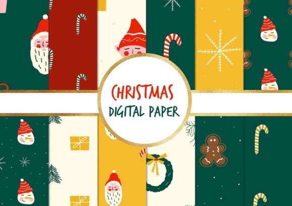 Download Cute Christmas Digital Paper - Cute christmas digital paper Collection