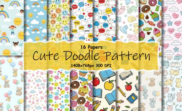 Download Cute Doodle Seamless Patterns for Kids - Patterns for kids Collection